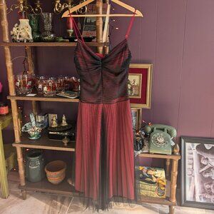 Vintage Y2K Betsey Johnson Goth Black Red Dress Size 6 Small